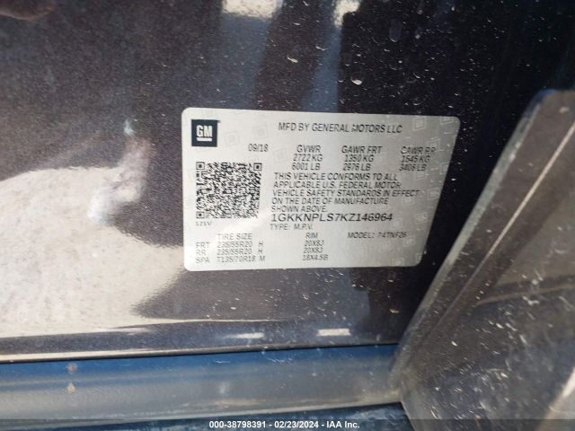1GKKNPLS7KZ146964 GMC Acadia Denali