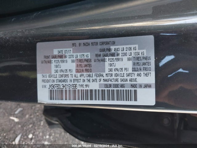 JM3KFBDL3H0191696 Mazda Cx-5 Grand Touring