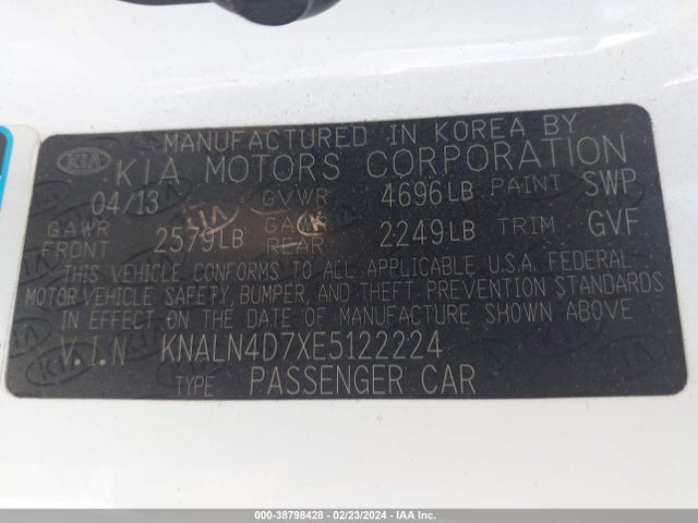 KIA Cadenza Premium 2014 KNALN4D7XE5122224 Image 9