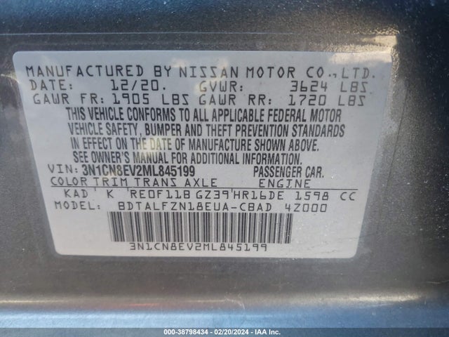 Nissan Versa Sv Xtronic Cvt 2021 3N1CN8EV2ML845199 Image 9