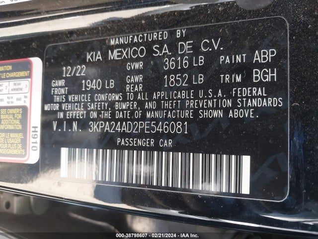 KIA RIO S 2023 3KPA24AD2PE546081 Image 9