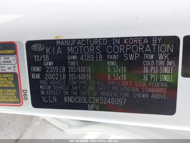 KIA NIRO LX 2019 KNDCB3LC2K5246097 Image 9