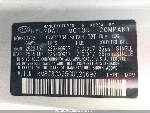 Hyundai Tucson Eco 2016 KM8J3CA25GU121697 Image 9