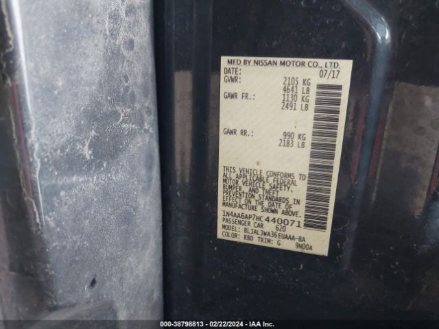 1N4AA6AP7HC440071 Nissan Maxima 3.5 Sv