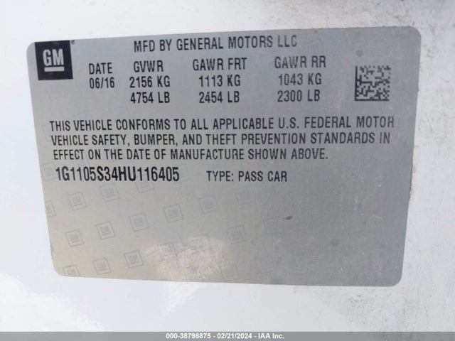 Chevrolet IMPALA 1LT 2017 1G1105S34HU116405 Image 9