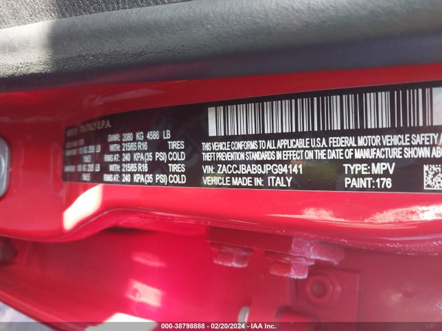 ZACCJBAB9JPG94141 Jeep Renegade Sport 4x4