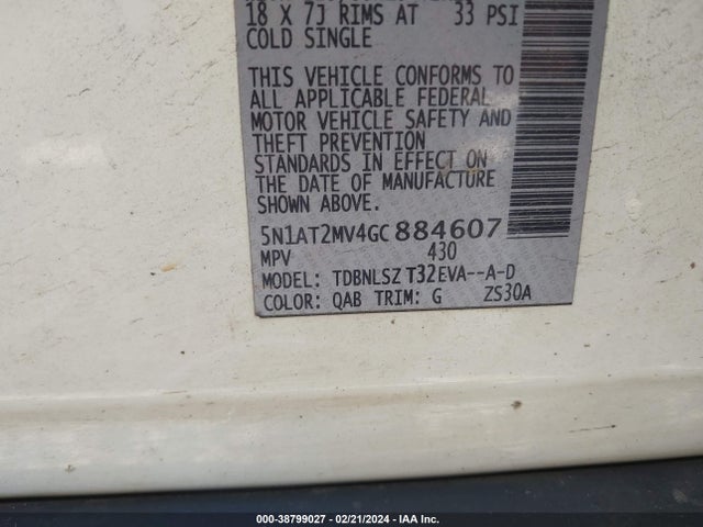 Nissan Rogue Sl 2016 5N1AT2MV4GC884607 Image 9