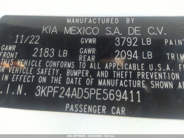 KIA Forte Lxs 2023 3KPF24AD5PE569411 Image 9