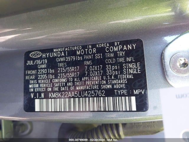 Hyundai Kona Sel 2020 KM8K22AA5LU425762 Image 9