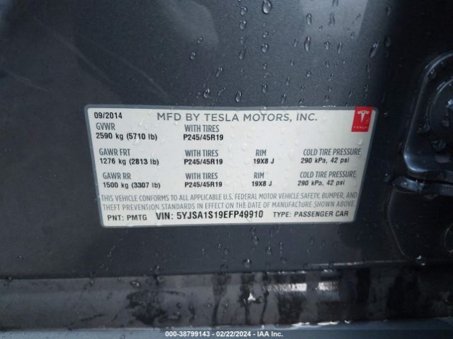 5YJSA1S19EFP49910 Tesla MODEL S