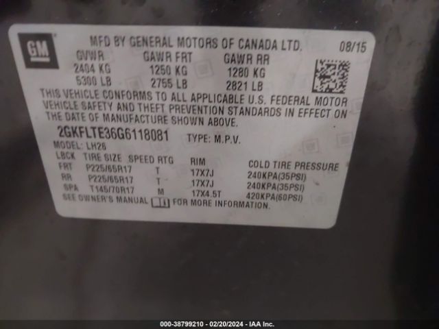 2GKFLTE36G6118081 GMC Terrain Sle-2