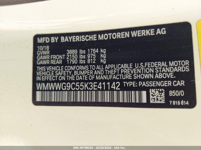 2019 MINI CONVERTIBLE WMWWG9C55K3E41142 Photo 8