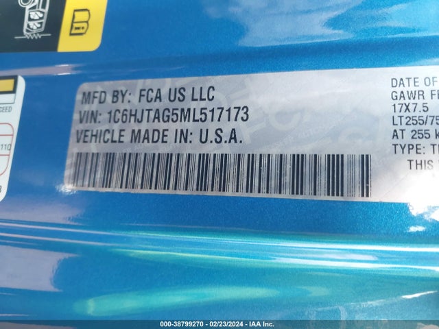 Jeep Gladiator Willys Sport 4x4 2021 1C6HJTAG5ML517173 Image 9