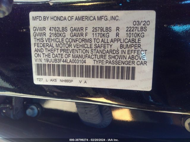 19UUB3F44LA003104 Acura Tlx Tech Package