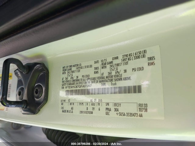 Ford F-150 Xl 2016 1FTEW1C87GFA07207 Image 9