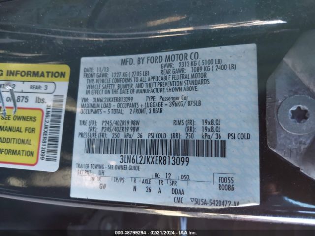 3LN6L2JKXER813099 Lincoln MKZ