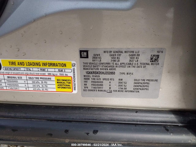 1GKKRSKD5HJ202868 GMC Acadia Limited