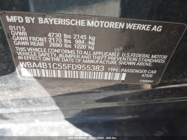 BMW 435i Gran Coupe 2015 WBA4B1C55FD955383 Image 9