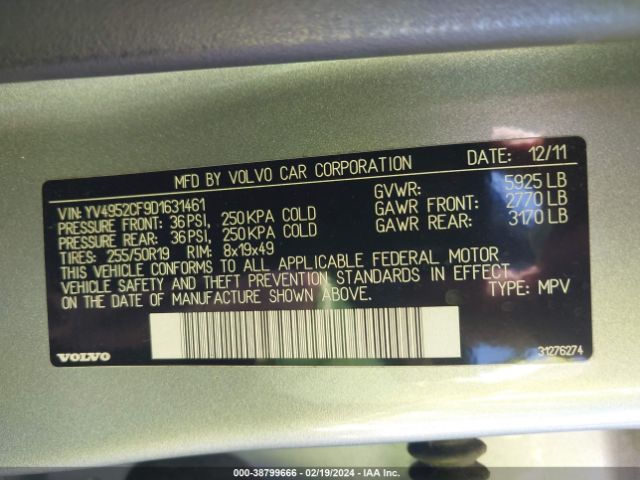 2013 VOLVO XC90 YV4952CF9D1631461 Photo 8