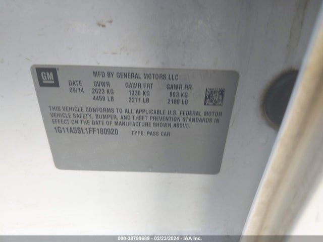 Chevrolet Malibu 1fl 2015 1G11A5SL1FF180920 Image 9