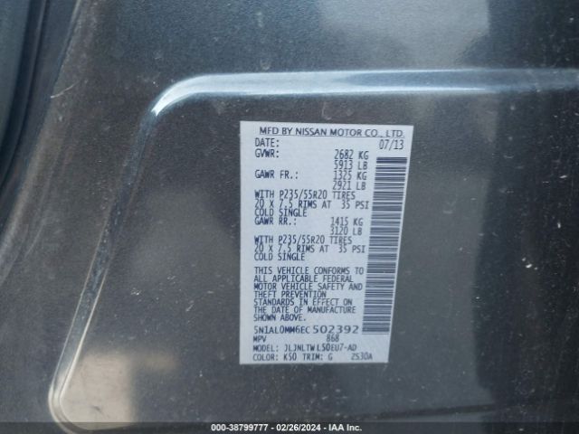5N1AL0MM6EC502392 Infiniti QX60