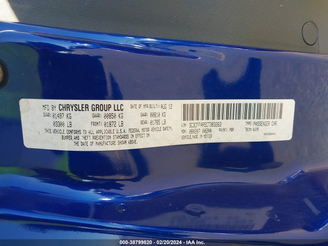 2012 FIAT 500 3C3CFFAR5CT383263 Photo 8