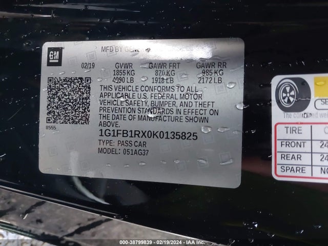 Chevrolet Camaro 1lt 2019 1G1FB1RX0K0135825 Image 9