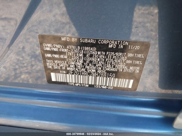 JF2GTHRC2MH288159 Subaru Crosstrek Sport
