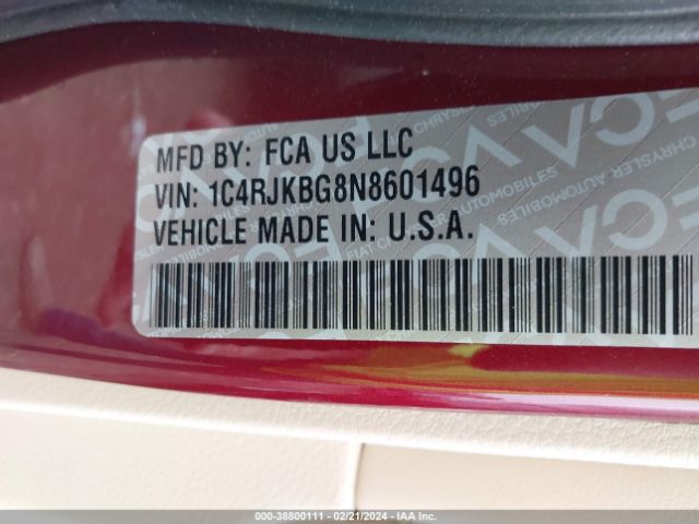 1C4RJKBG8N8601496 Jeep Grand Cherokee L Limited 4x4