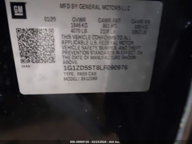 2020 CHEVROLET MALIBU 1G1ZD5ST8LF090976 Photo 8