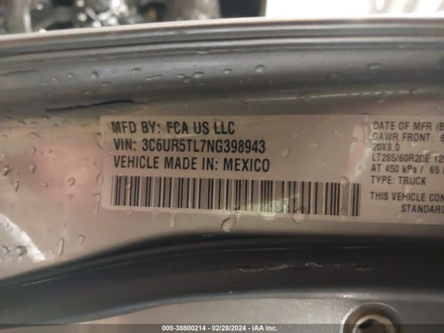 3C6UR5TL7NG398943 RAM 2500 Limited Mega Cab 4x4 6'4 Box