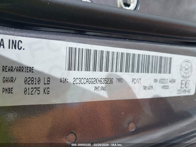 Chrysler 300 S 2019 2C3CCAGG2KH635236 Image 9