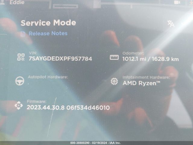7SAYGDEDXPF957784 Tesla Model Y Rwd