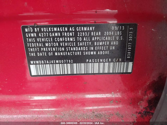 WVWDB7AJ4EW007792 Volkswagen Golf 2.5l