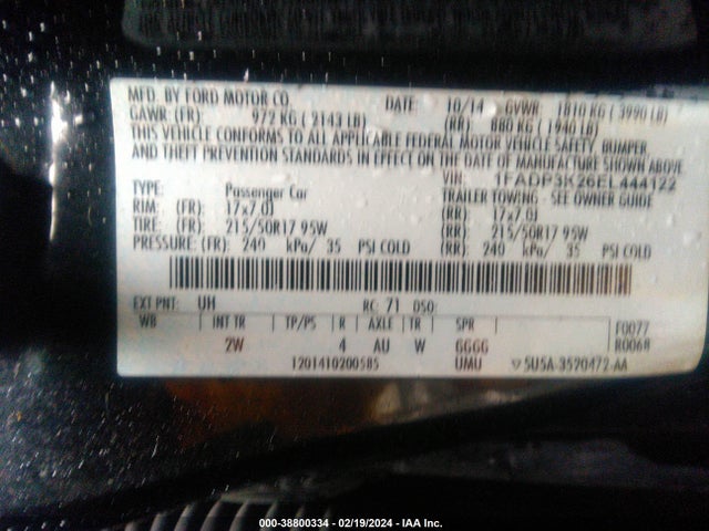 Ford FOCUS SE 2014 1FADP3K26EL444122 Image 9