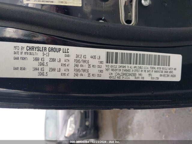 38800384 :رقم المزاد ، 1C4NJCBA9ED642369 vin ، 2014 Jeep Compass Sport مزاد بيع