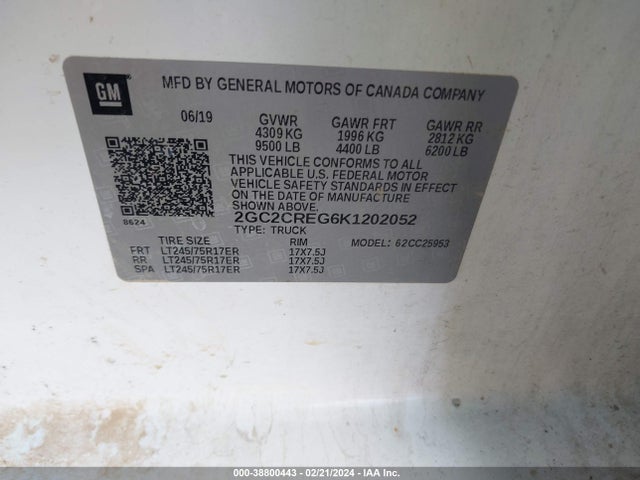 Chevrolet Silverado 2500hd Wt 2019 2GC2CREG6K1202052 Image 9