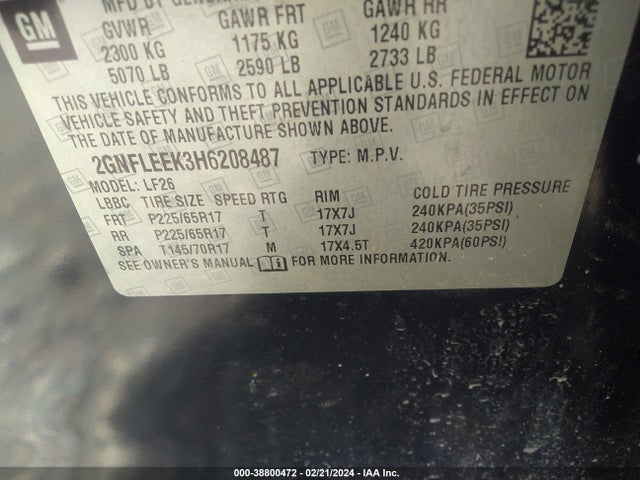 Chevrolet EQUINOX LS 2017 2GNFLEEK3H6208487 Image 9
