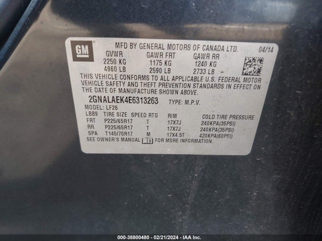 Chevrolet EQUINOX LS 2014 2GNALAEK4E6313263 Image 9