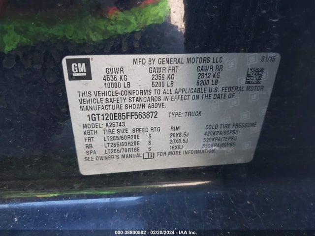 GMC Sierra 2500hd Denali 2015 1GT120E85FF563872 Image 9
