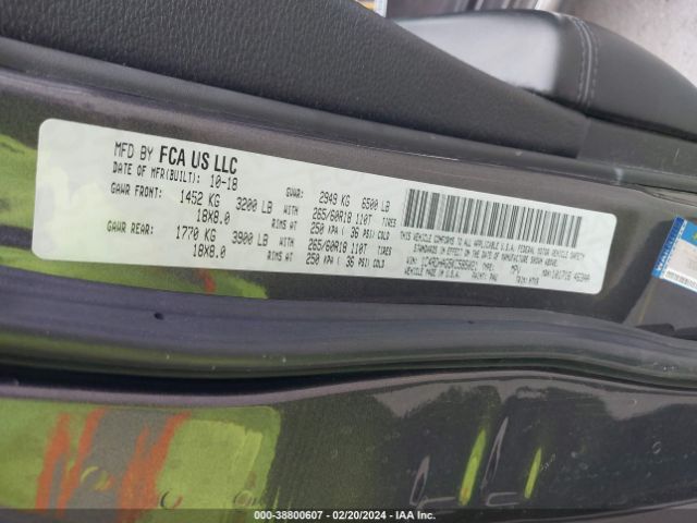 1C4RDHAG5KC585021 Dodge Durango Sxt Rwd
