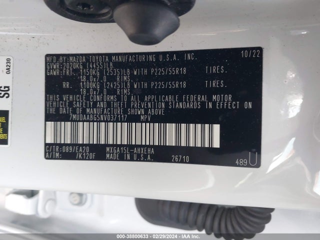 Toyota Corolla Cross Xle 2022 7MUDAABG5NV037117 Image 9