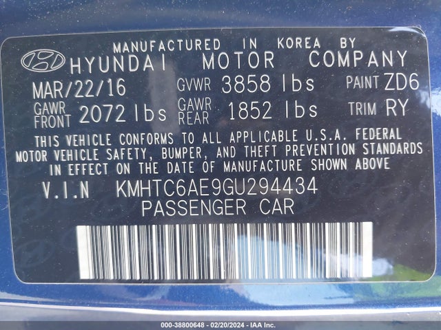 Hyundai Veloster Turbo R-spec 2016 KMHTC6AE9GU294434 Image 9