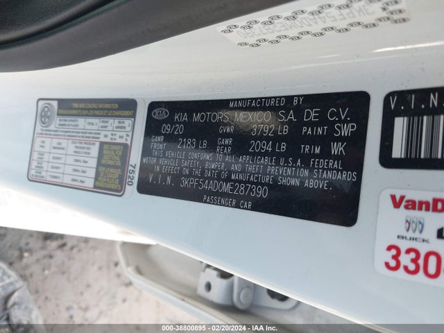 KIA FORTE EX 2021 3KPF54AD0ME287390 Image 9