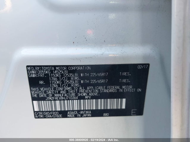 Toyota RAV4 LE 2020 JTMZFREV8HJ710364 Image 9