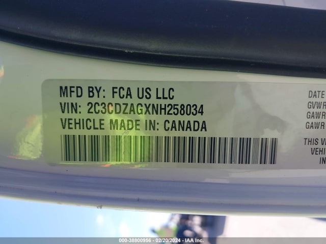 Dodge Challenger Sxt 2022 2C3CDZAGXNH258034 Image 9