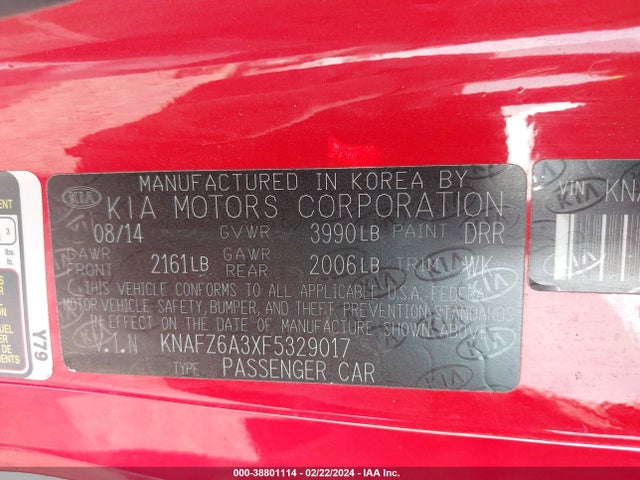 KIA Forte Koup Sx 2015 KNAFZ6A3XF5329017 Image 9