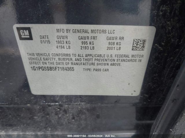1G1PG5SB5F7184365 Chevrolet CRUZE LTZ