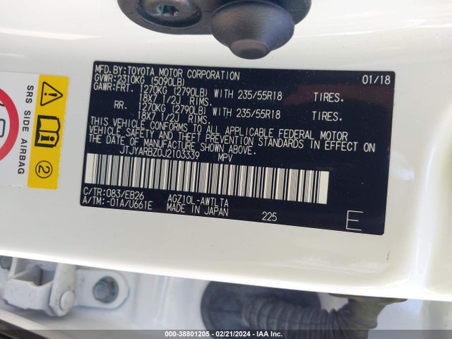 JTJYARBZ0J2103339 Lexus Nx 300 F Sport