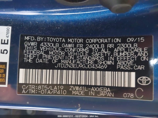 Toyota Prius V Five 2016 JTDZN3EU9GJ043469 Image 9